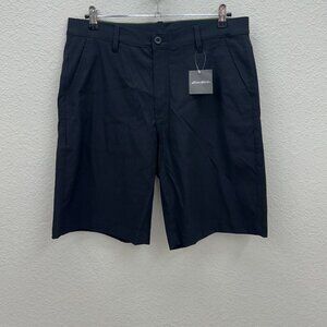 Eddie Bauer Black Takeoff Performance Stretch Chino Shorts Mens size 33 NEW
